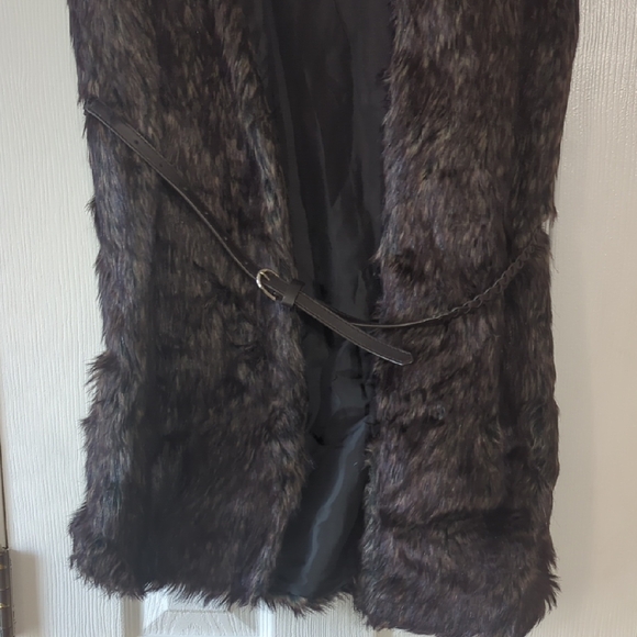 Kardashian Kollection Brown Faux Fur Vest - Picture 3 of 7